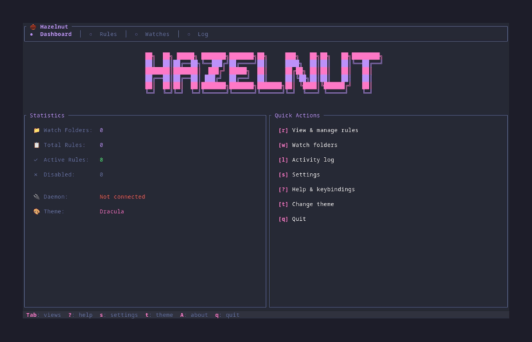 Hazelnut - automated file organizer - LinuxLinks