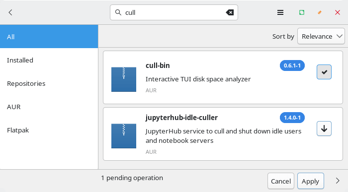 Installing cull
