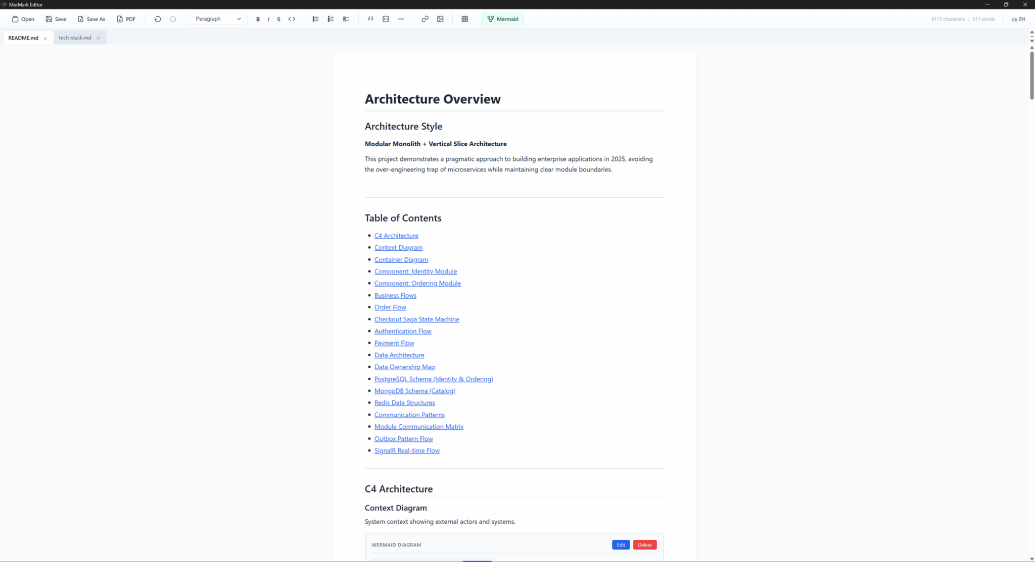 MerMark Editor - Markdown editor with Mermaid diagram support - LinuxLinks