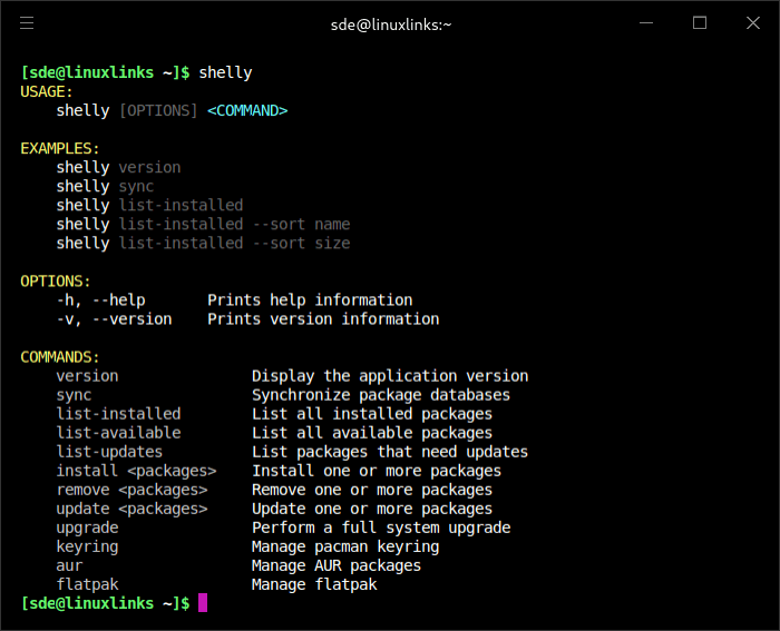 Shelly package manager