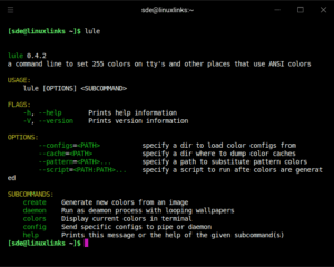 lule - ANSI color generator - LinuxLinks