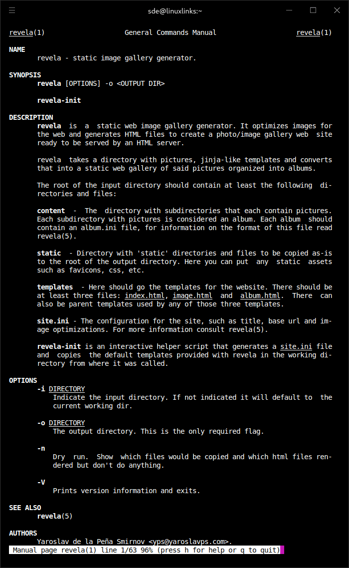 revela man page
