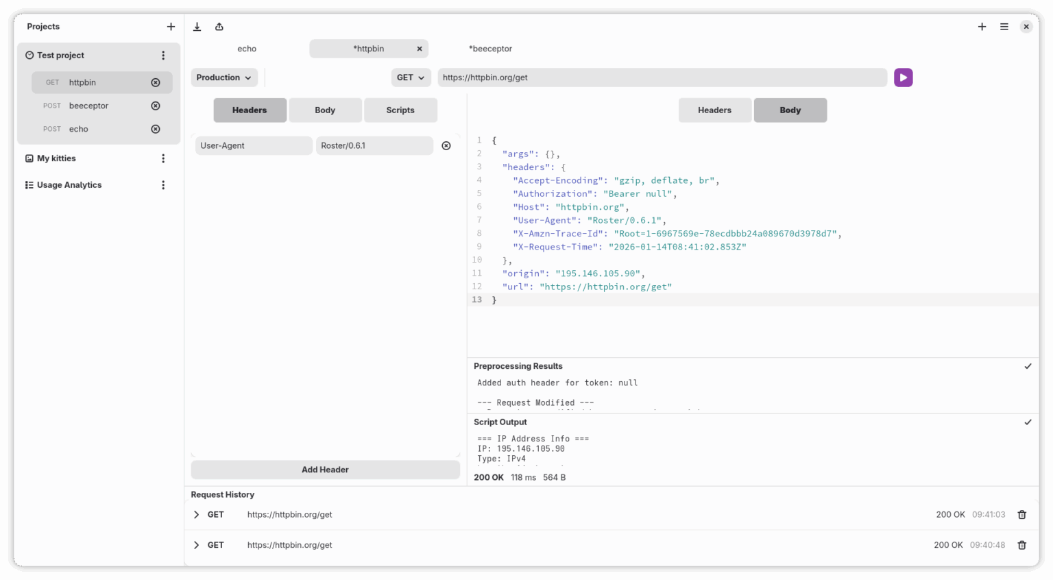 Roster - modern HTTP client for GNOME - LinuxLinks