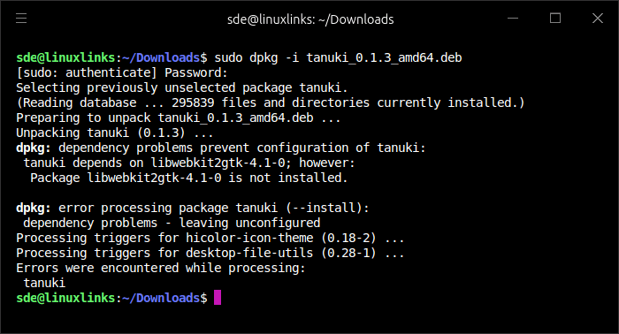Installing tanuki