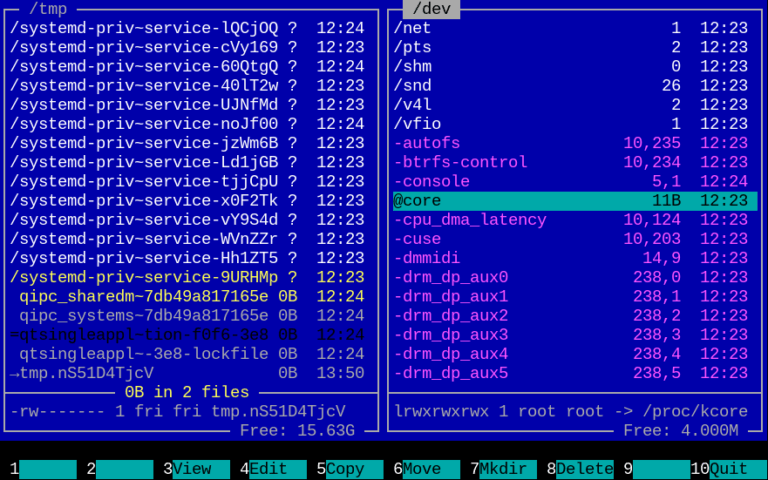 FCD - text based file manager - LinuxLinks