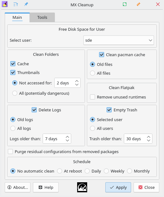 MX Cleanup in action