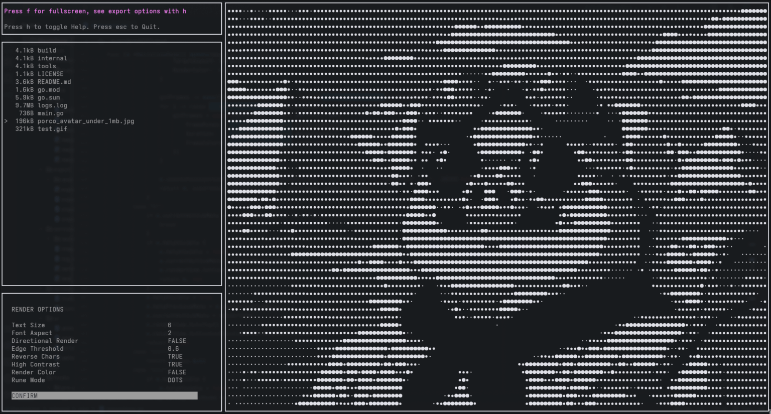 Mezzotone - convert images into ASCII art - LinuxLinks