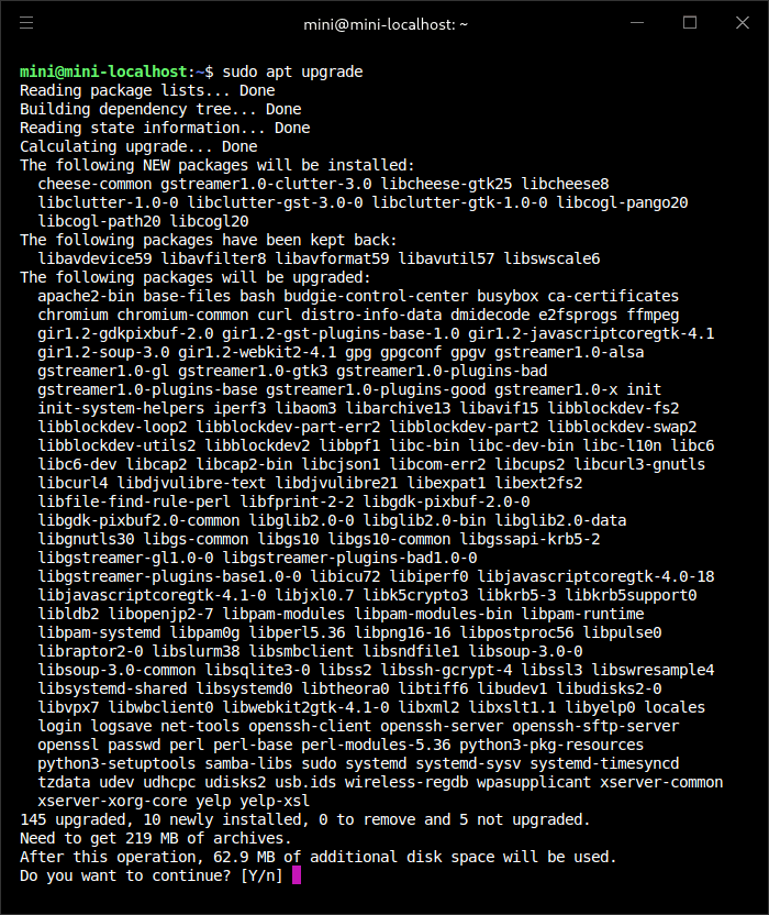 Upgrade the 150 packages