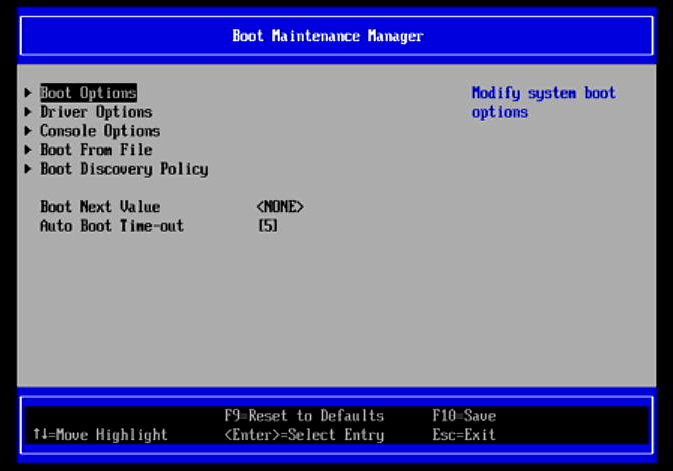 Boot Maintenance Manager