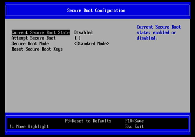 Secure Boot Configuration