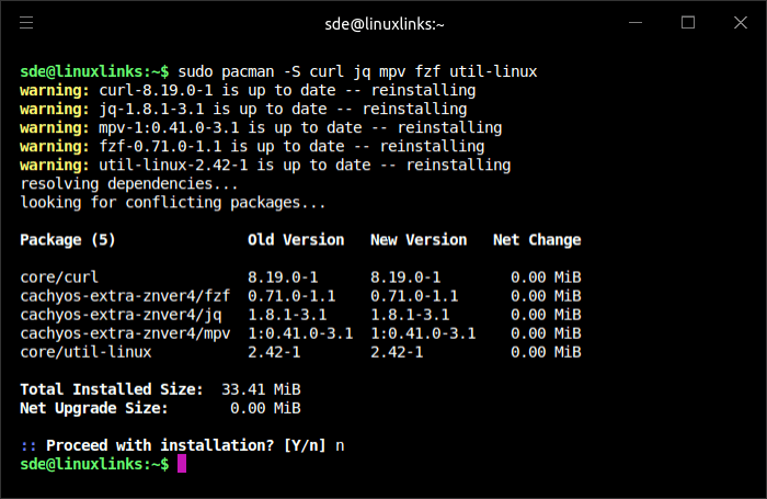 Dependencies already are installed