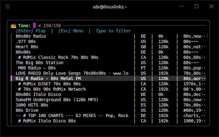 Searching for stations