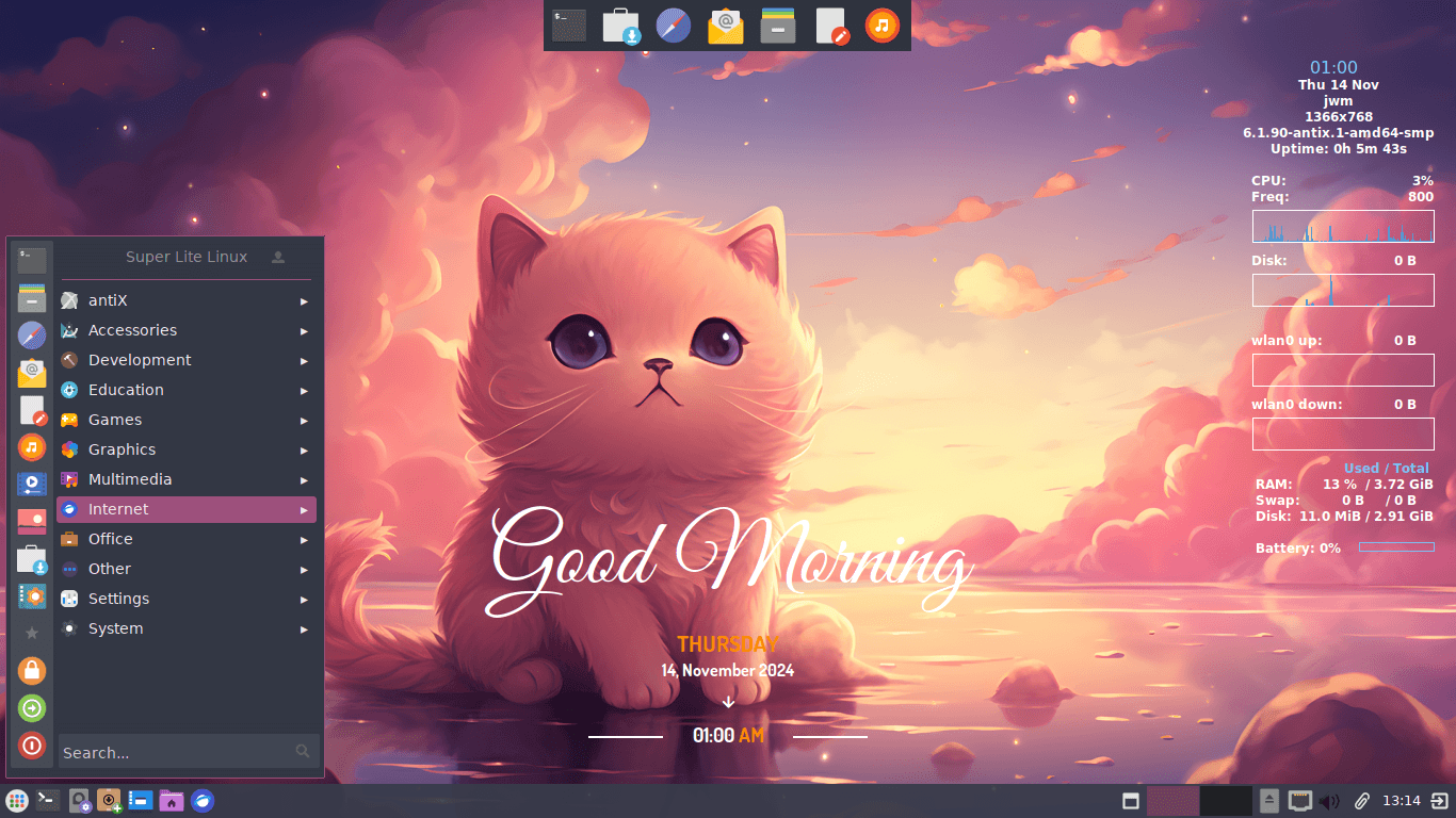 Super Lite Linux in action