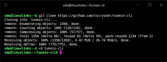 Installing TuneIn CLI
