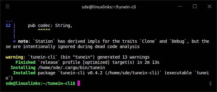 Installing TuneIn CLI