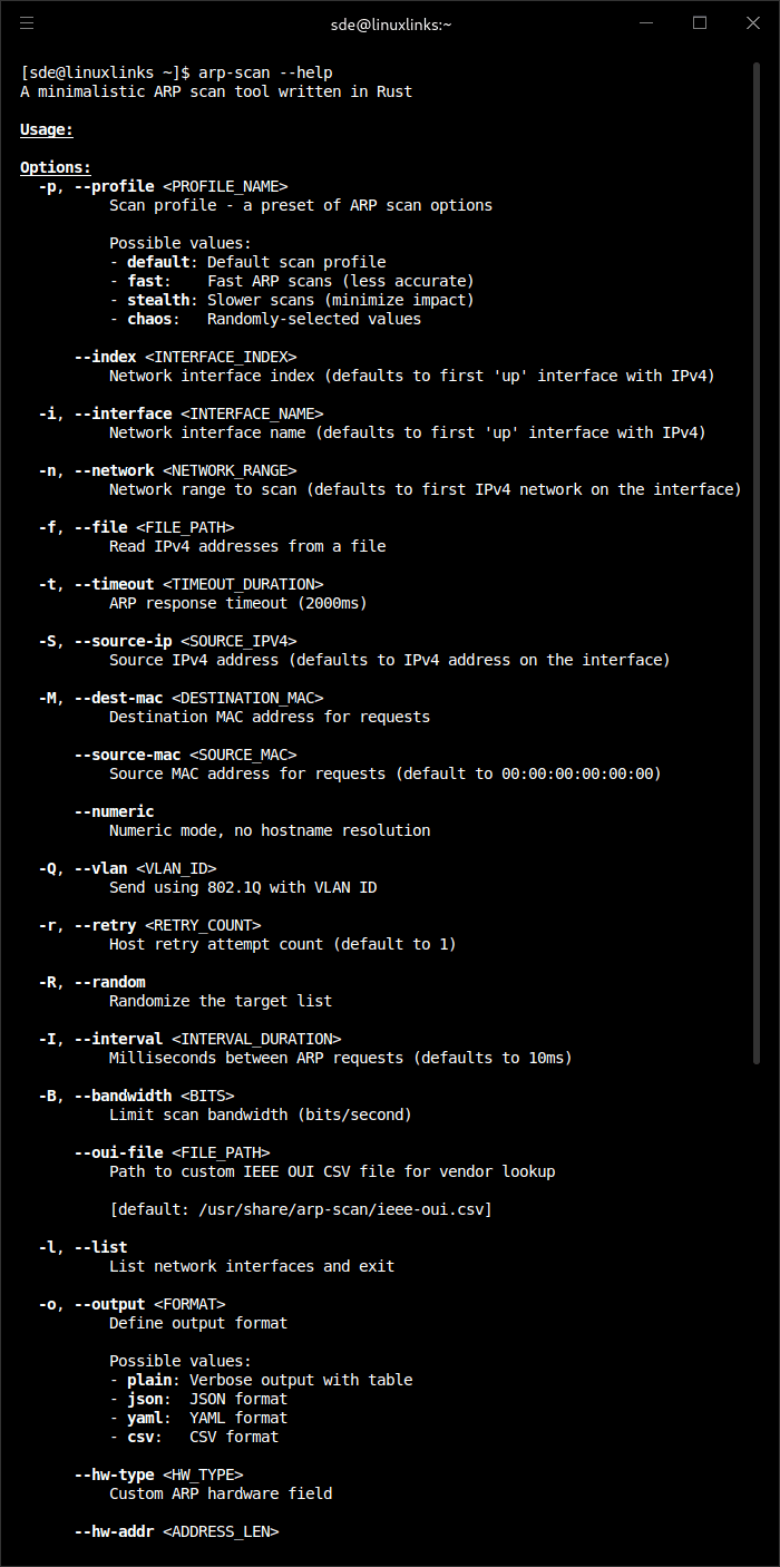 arp-scan help