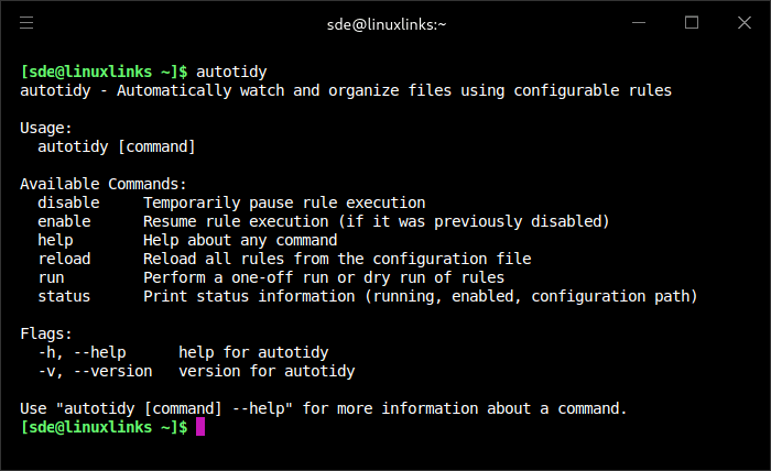 autotidy help