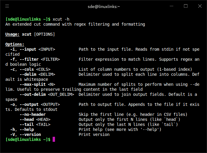 xcut help