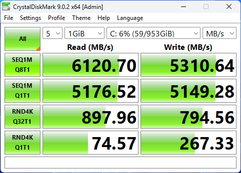 CrystalDiskMark benchmark