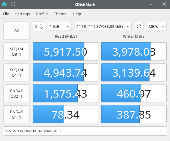 KDiskMark benchmark