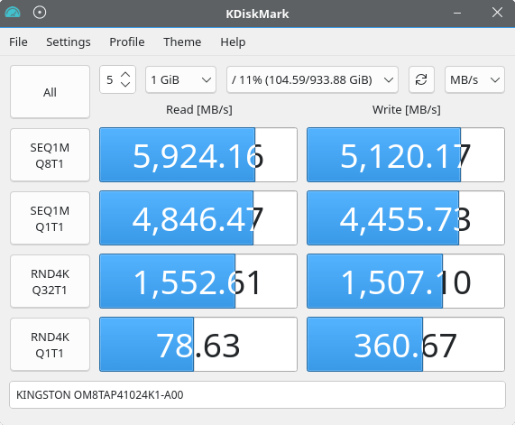 KDiskMark benchmark