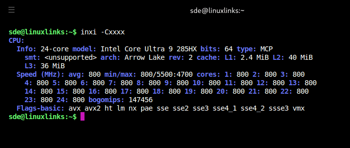 inxi -C output