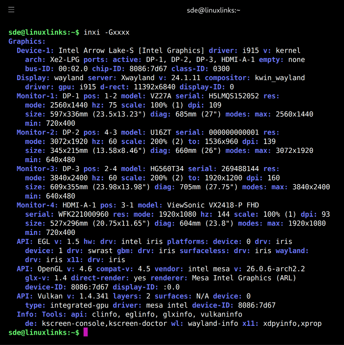inxi -G output