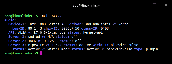 inxi -A output