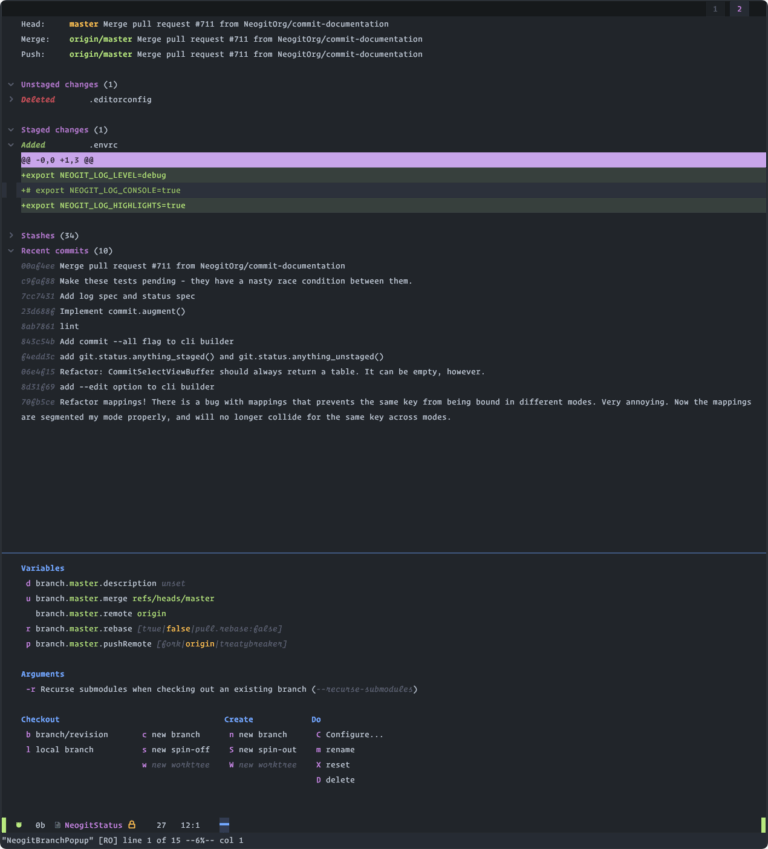 Neogit - Git interface plugin for Neovim inspired by Magit - LinuxLinks