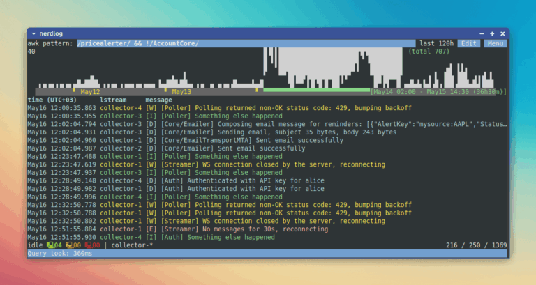 Nerdlog - remote-first terminal log viewer - LinuxLinks