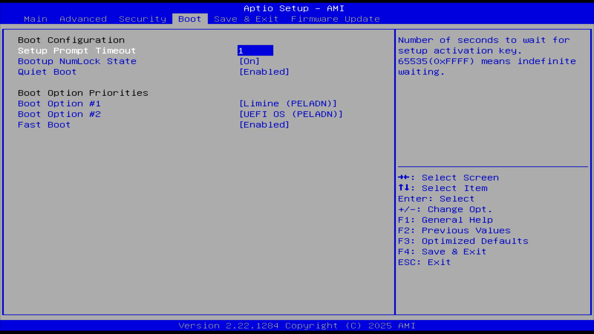 Boot section of the BIOS