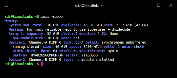 inxi -m