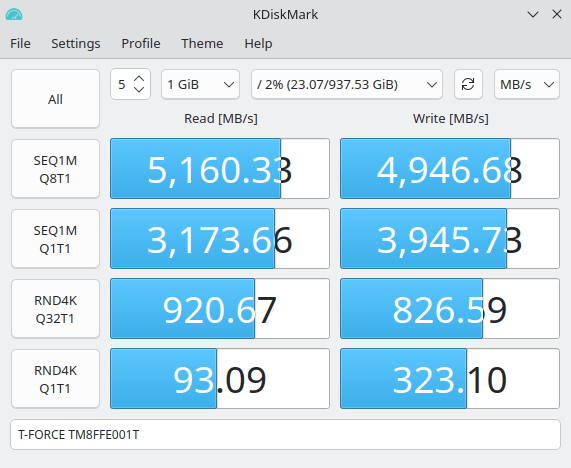 KDiskMark benchmark