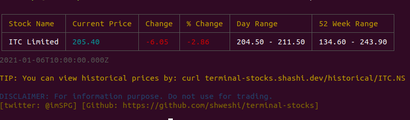 terminal-stocks in action