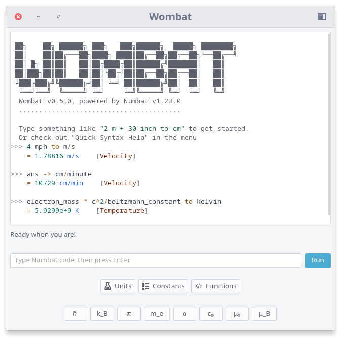 Wombat in action