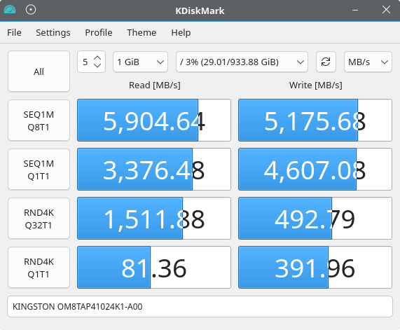 KDiskBench benchmark