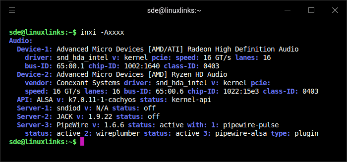 inxi -A output