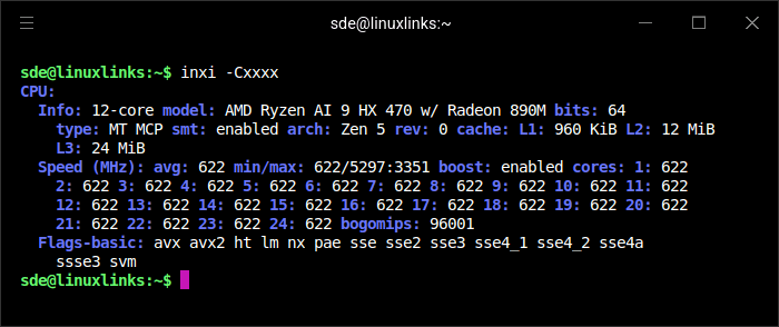 inxi -C output