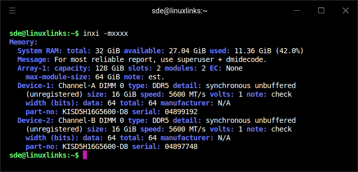 inxi -m output