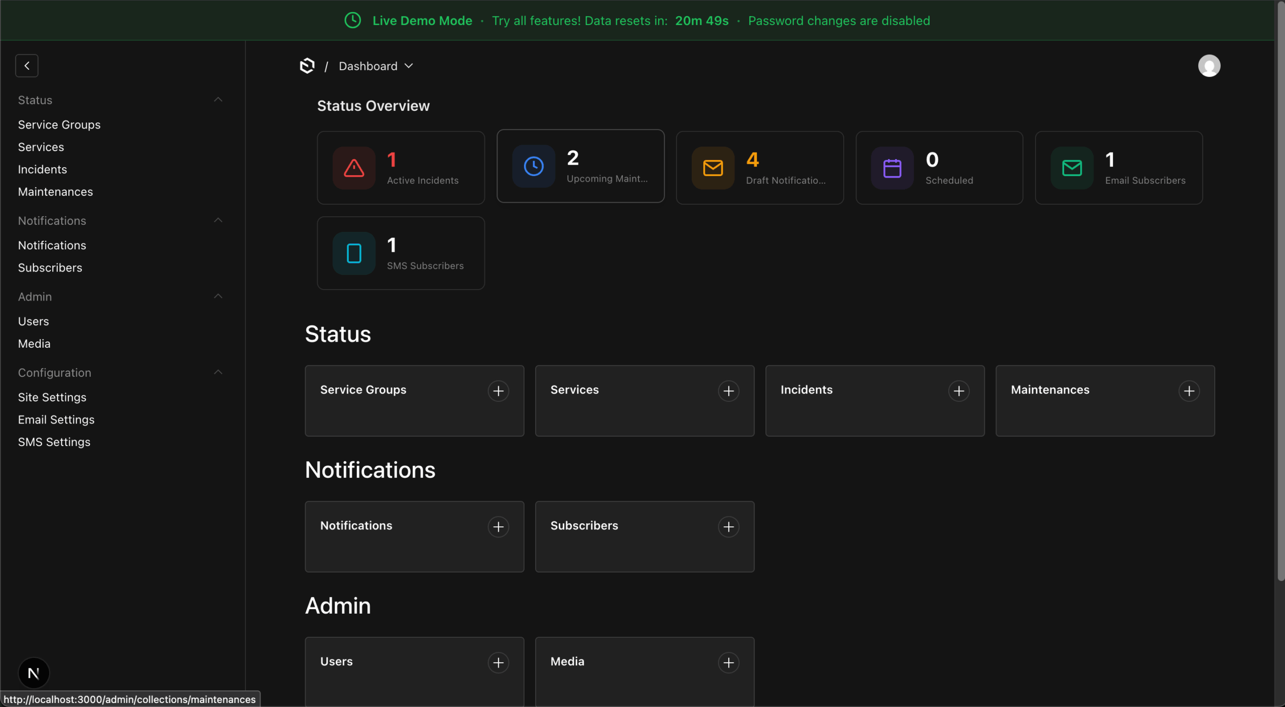 YASP dashboard