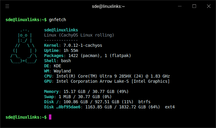 gnfetch in action