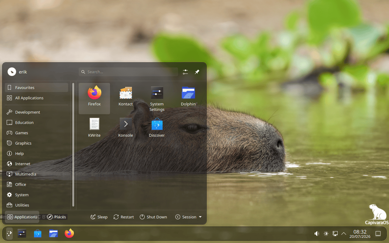 CapivaraOS desktop