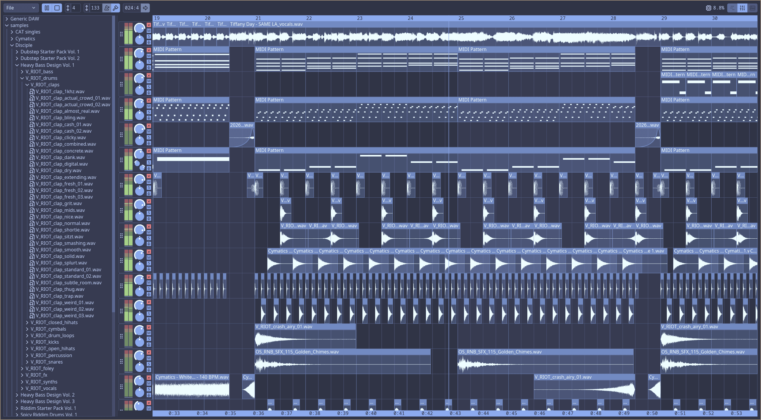 Generic DAW in action