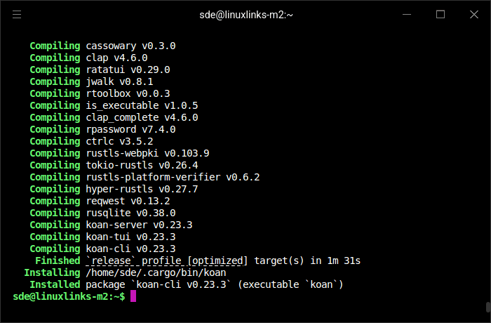 Installing koan