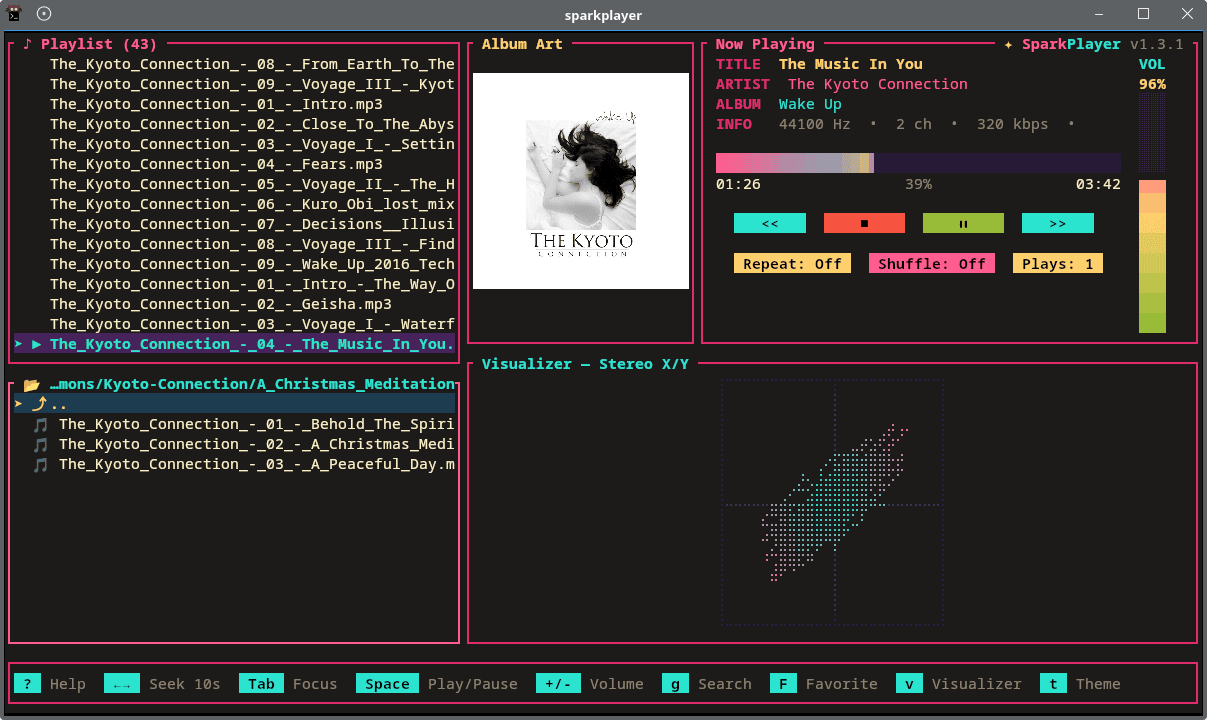 SparkPlayer with album artwork