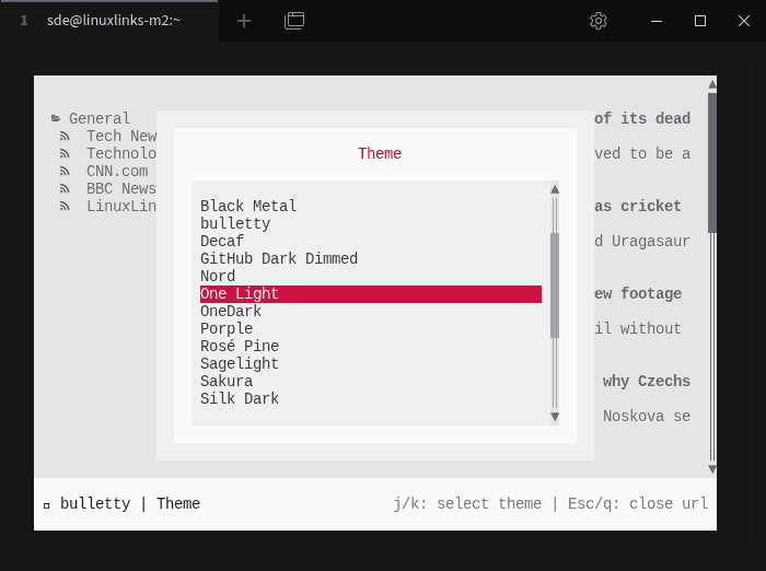 Available themes