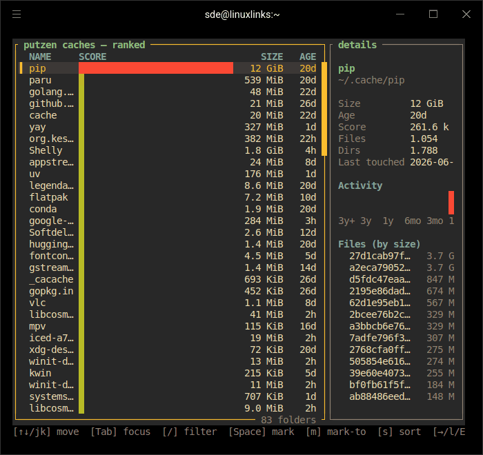 Putzen caches