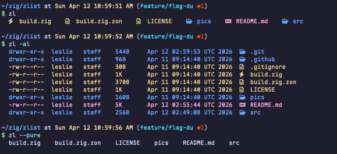 zlist in action