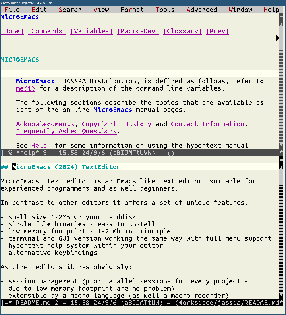 MicroEmacs in action