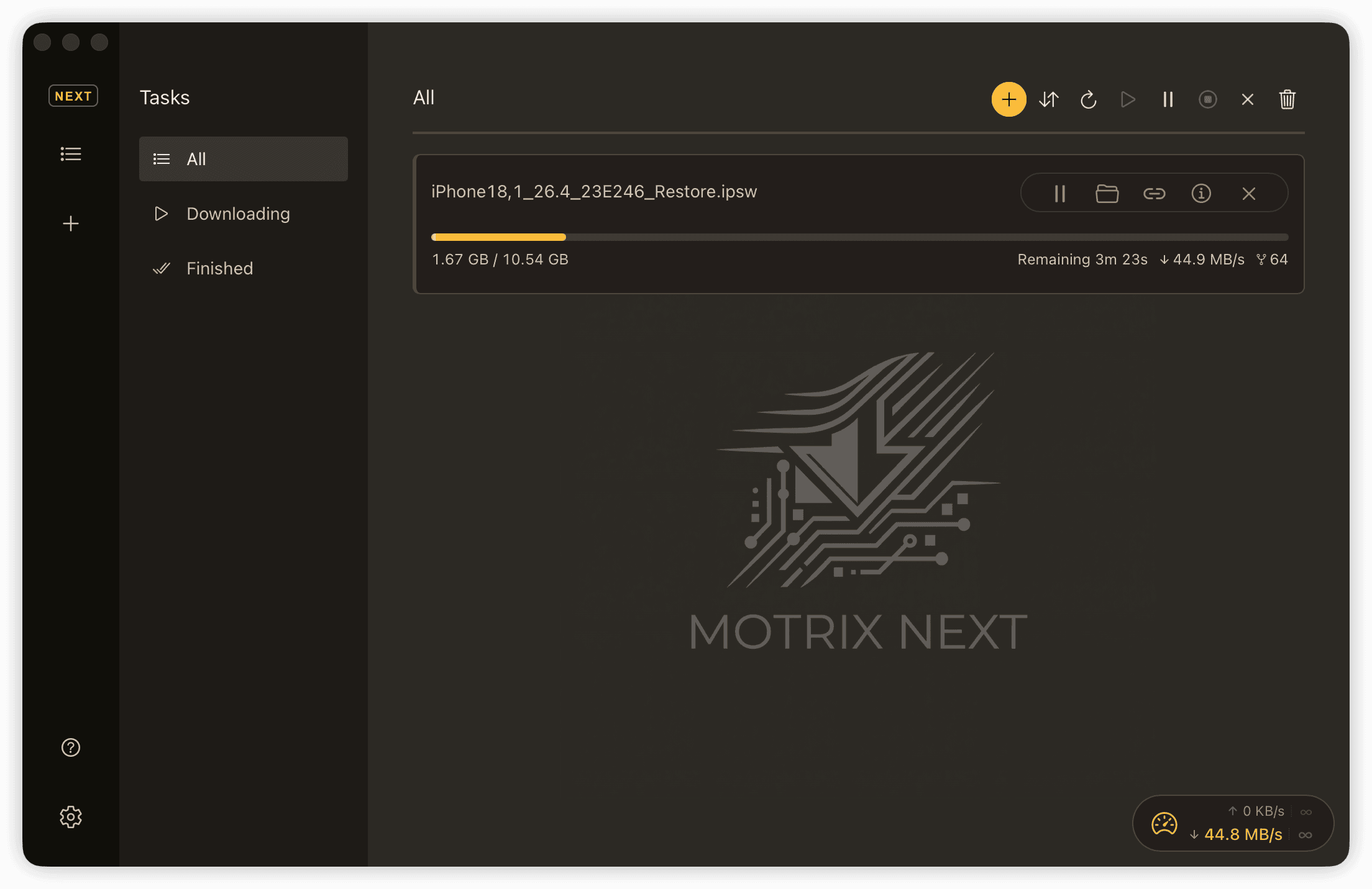 Motrix Next in action